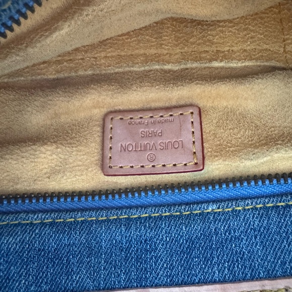Vintage Louis Vuitton Denim Monogram Crossbody Bag with Tan Accents - Picture 8 of 12